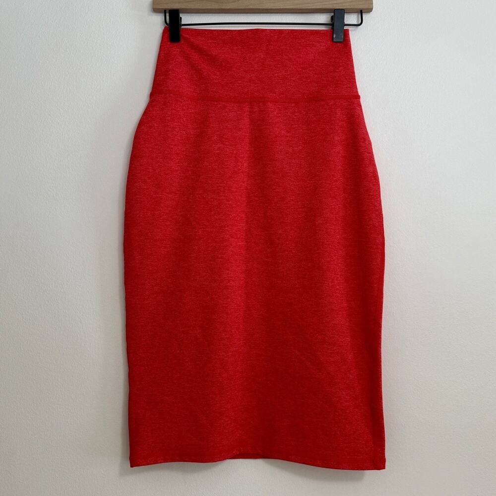 OFFLINE By Aerie The Hugger Midi Skirt Red Size XS Stretch Leisure Skirt Office